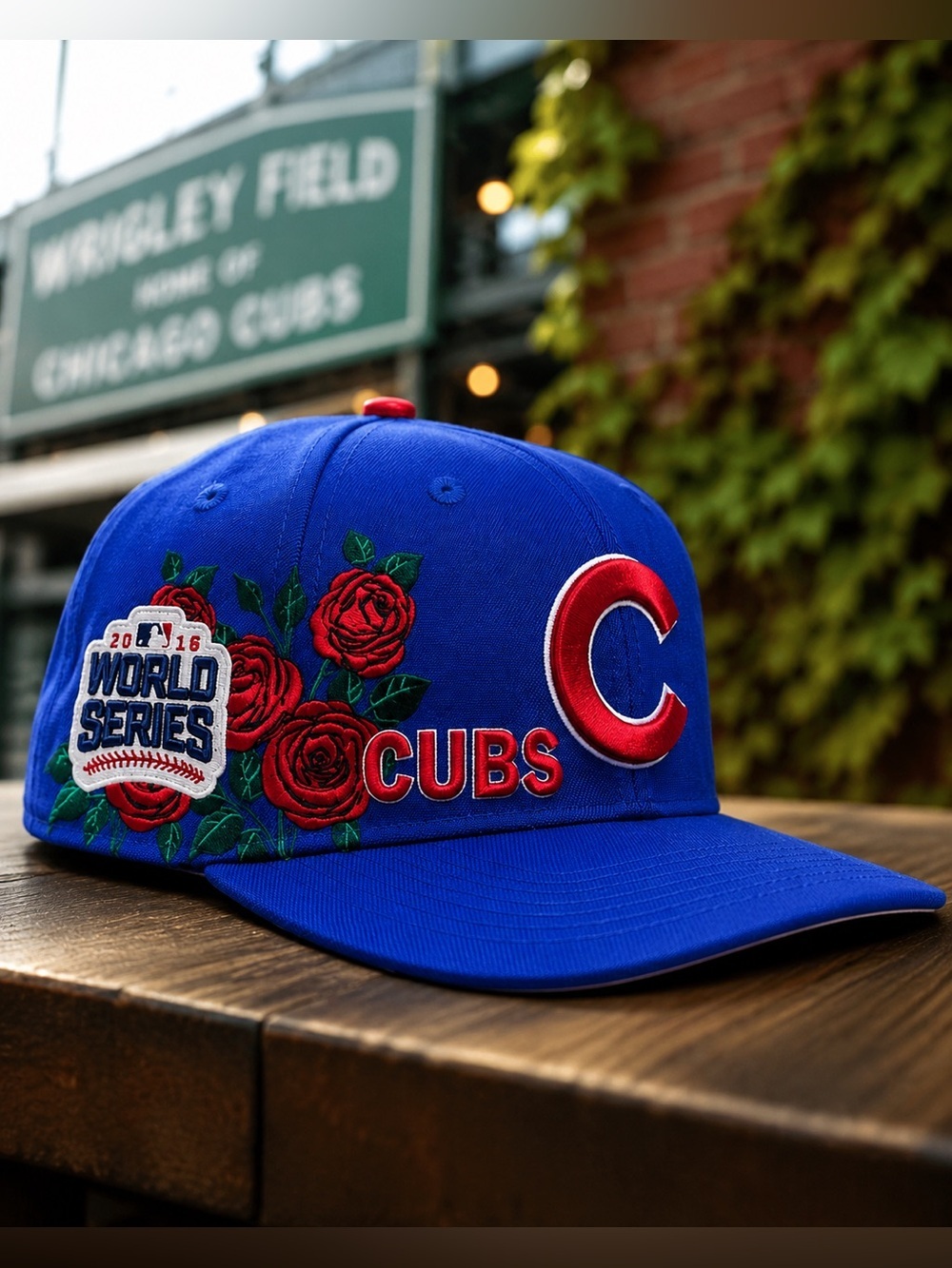 NWT Pro Standard Men’s Blue Chicago Cubs 2016 World Series Rose Snapback OS